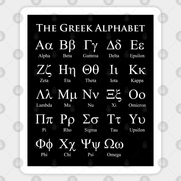 The Greek Alphabet Sticker by gemgemshop